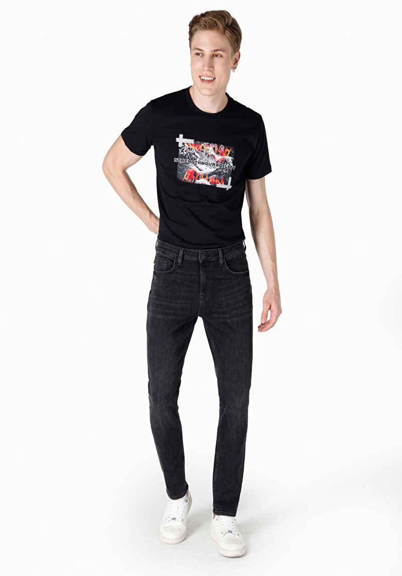 Regular Fit   Erkek Siyah Jean Pantolon
