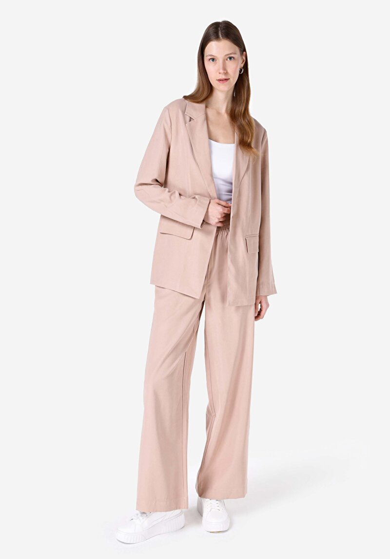 Regular Fit Düğmeli Astarlı Kadın Pembe Ceket