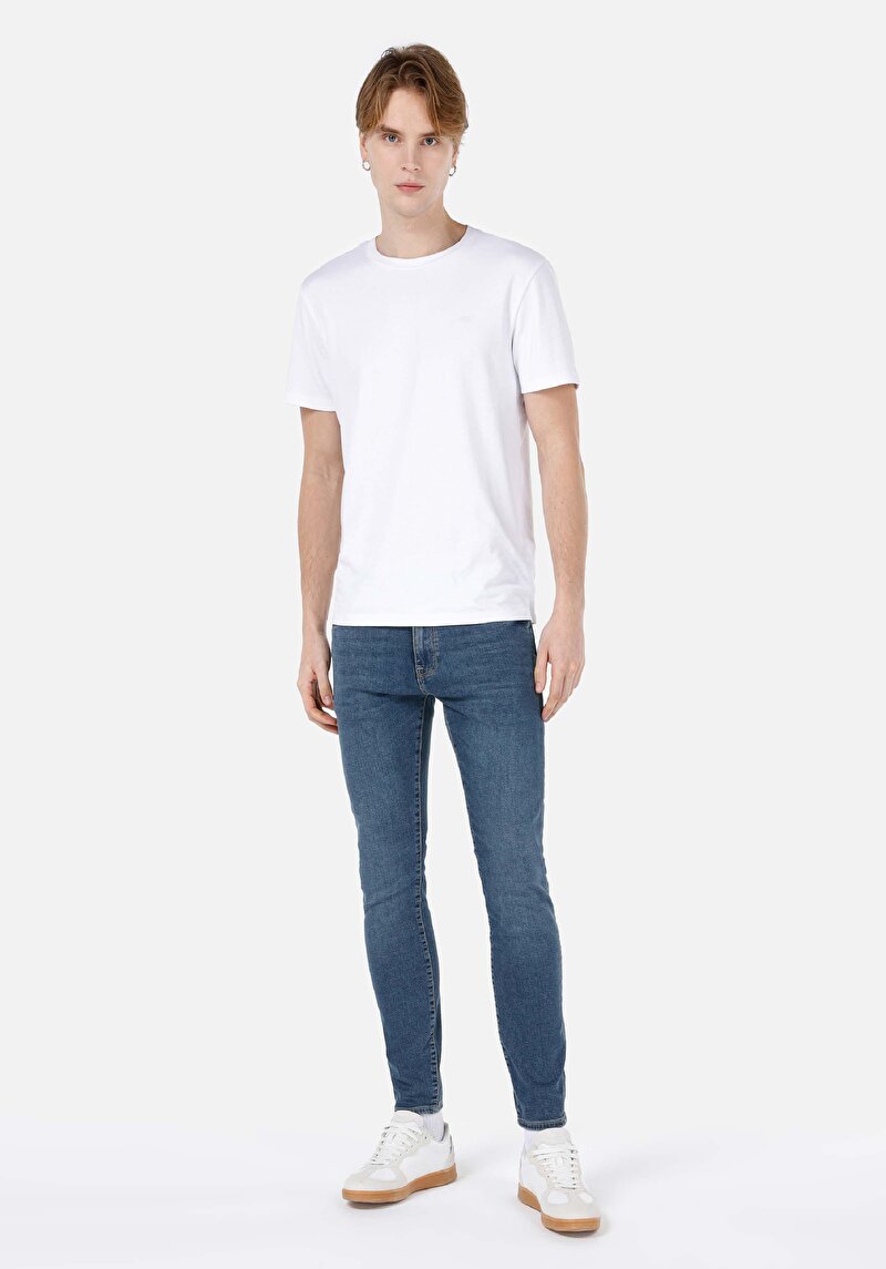 Skinny Fit Düşük Bel Dar Paça Erkek Denim Jean Pantolon