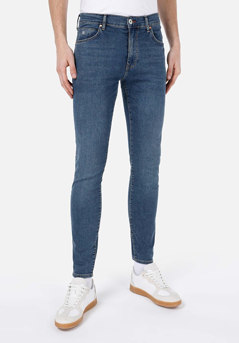 Skinny Fit Düşük Bel Dar Paça Erkek Denim Jean Pantolon