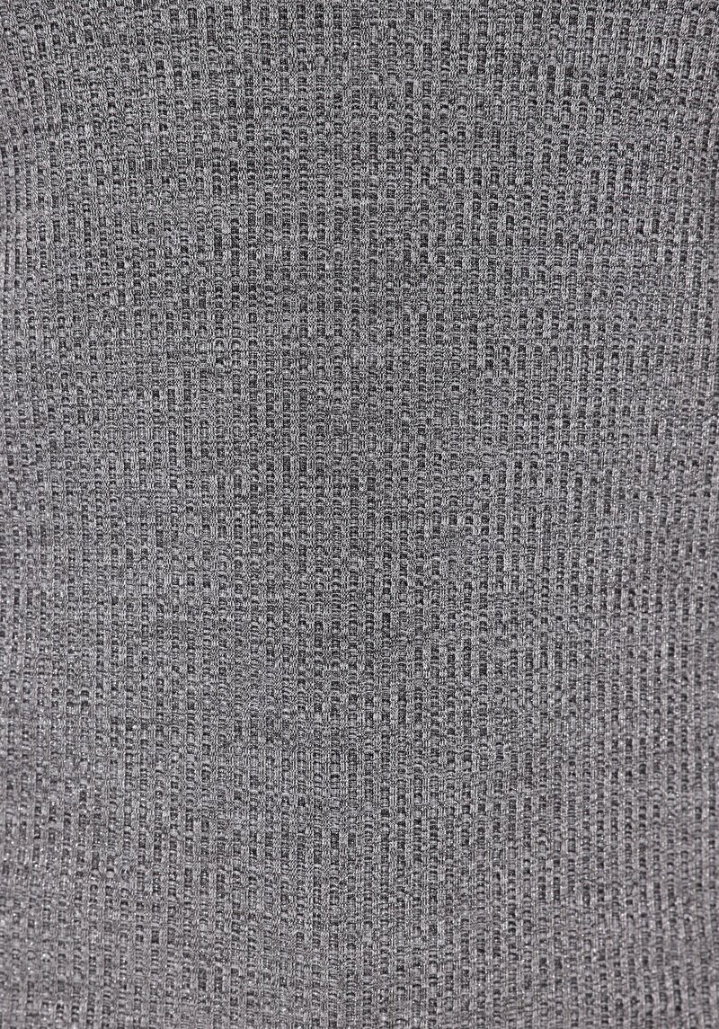 Slim Fit Yuvarlak Yaka  Kadın Gri Kısa Kol Tişört