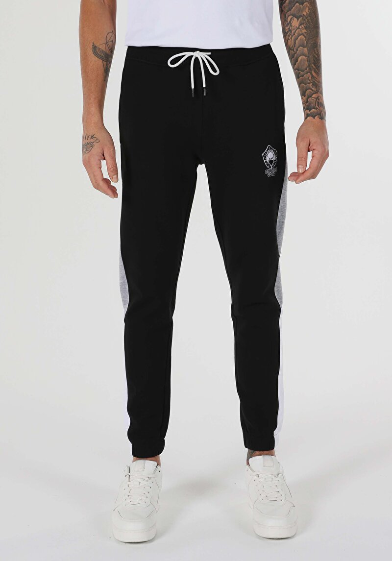 Slim Fit Orta Bel  Erkek Siyah Eşofman Altı Cl1061706