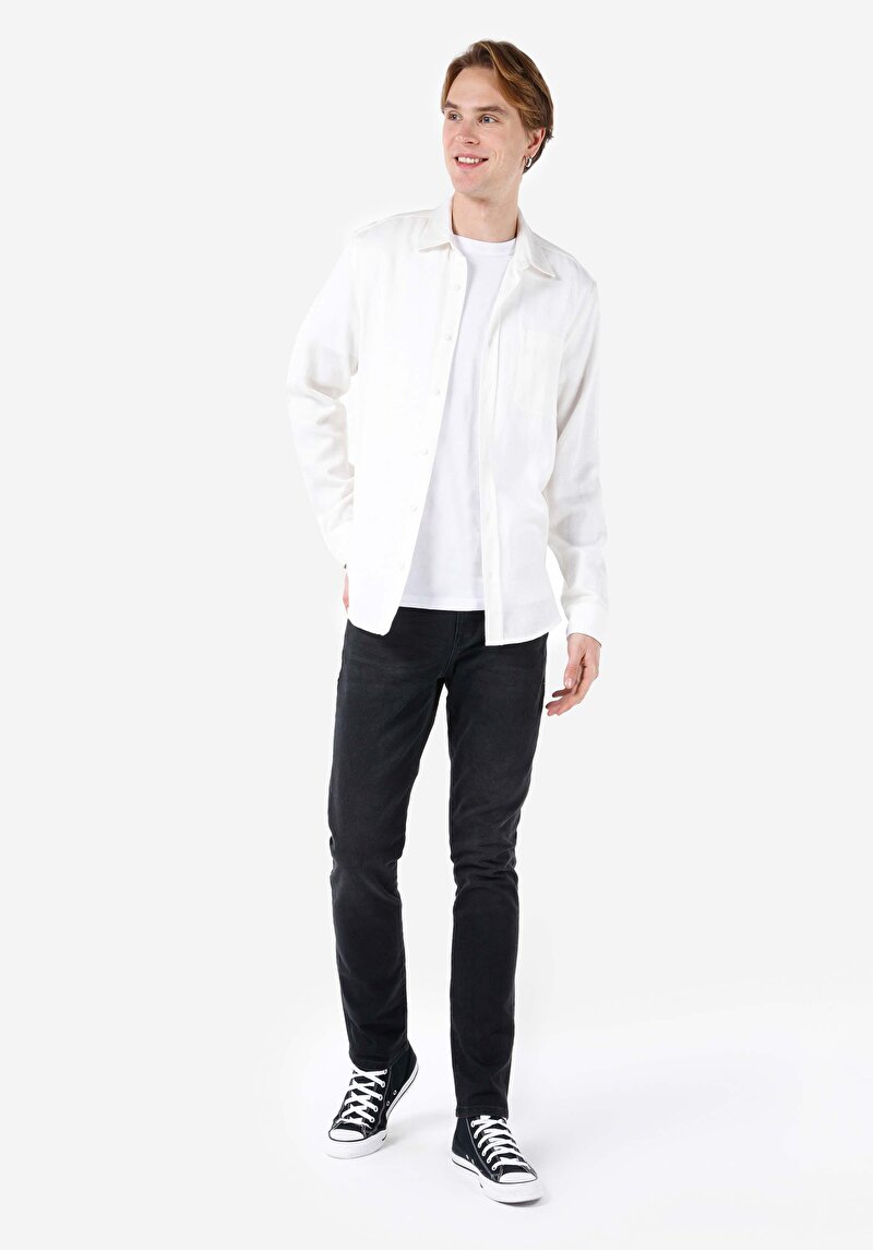 Straight Fit Erkek İndigo Jean Pantolon