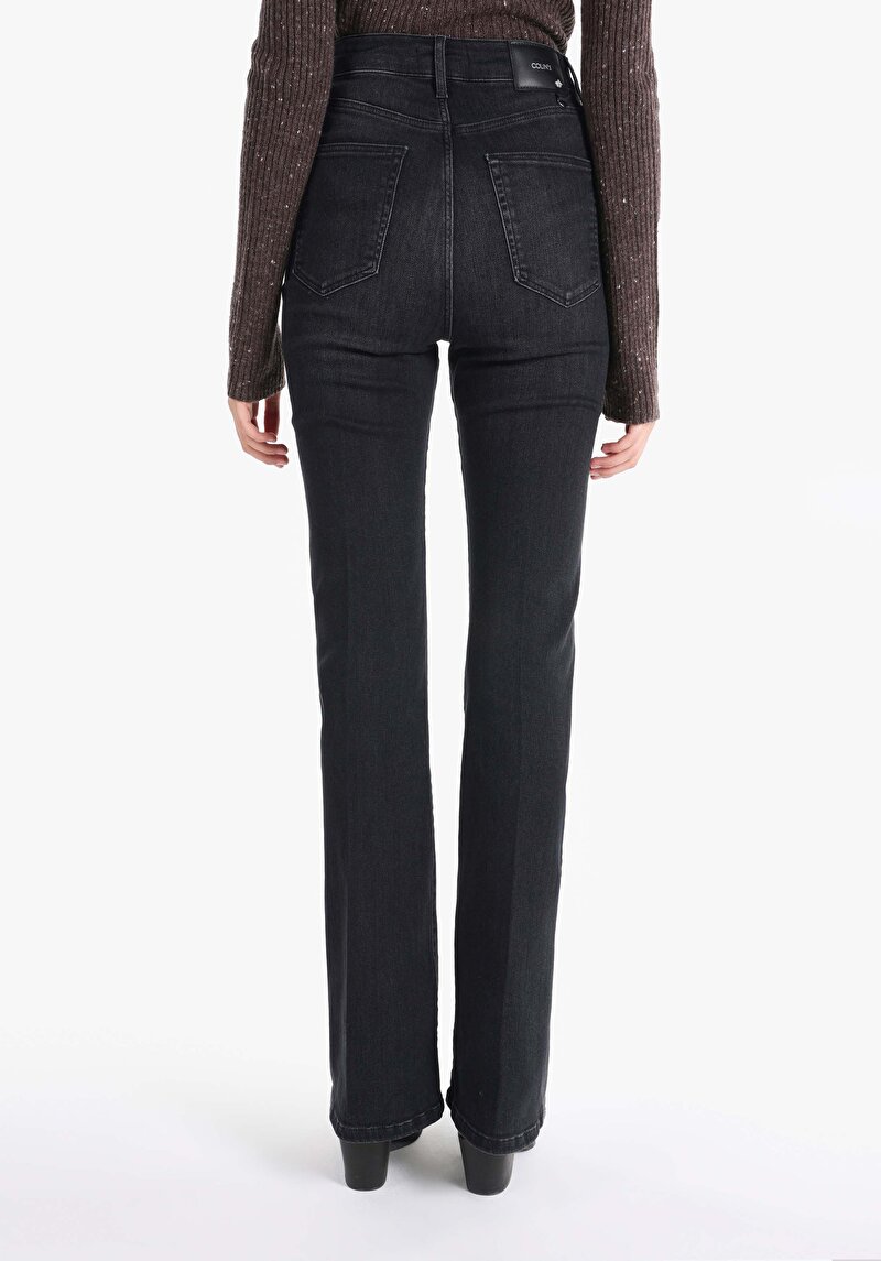 Regular Fit Yüksek Bel Bootcut Kadın İndigo Jean Pantolon