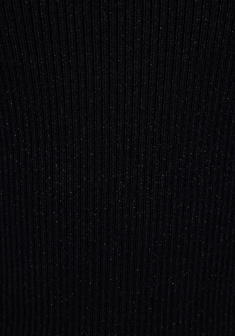 Slim Fit Balıkçı Yaka  Kadın Siyah Kazak