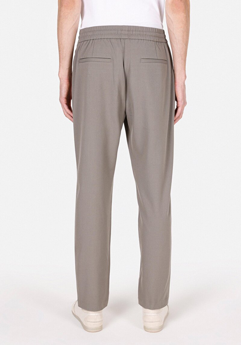Regular Fit Orta Bel Düz Paça Erkek Yeşil Pantolon