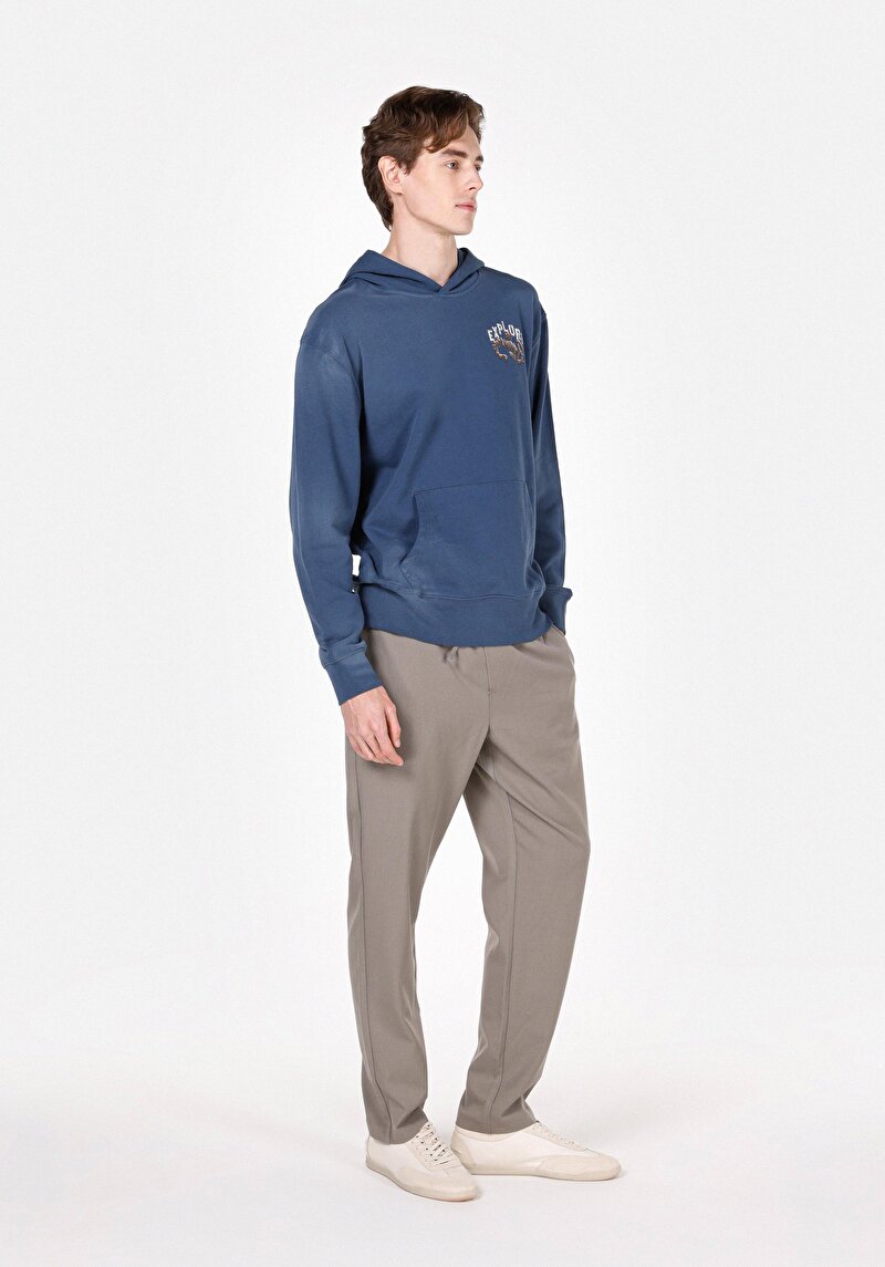 Regular Fit Orta Bel Düz Paça Erkek Yeşil  Pantolon