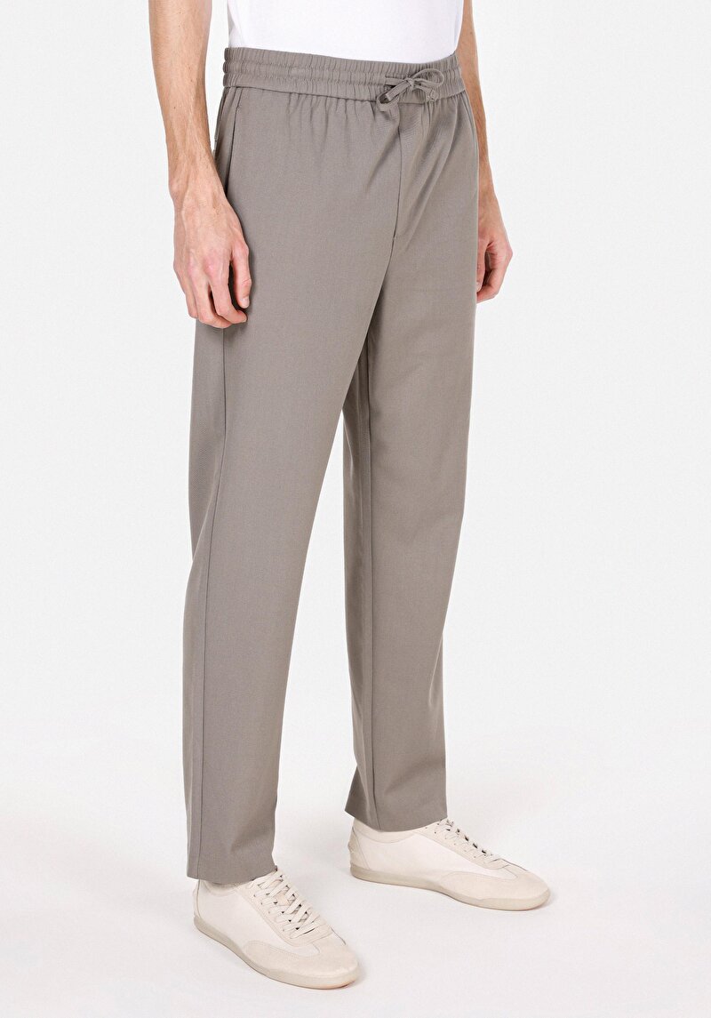 Regular Fit Orta Bel Düz Paça Erkek Yeşil Pantolon