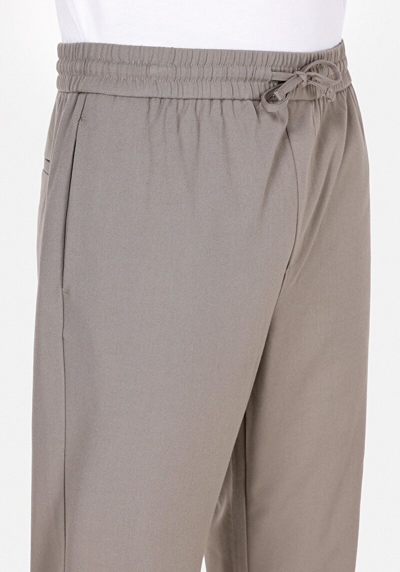 Regular Fit Orta Bel Düz Paça Erkek Yeşil  Pantolon