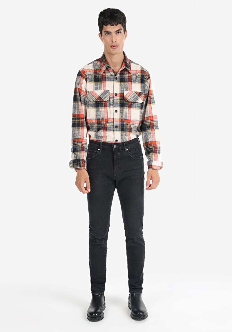 Slim Fit Düşük Bel Dar Paça Erkek Siyah Jean Pantolon