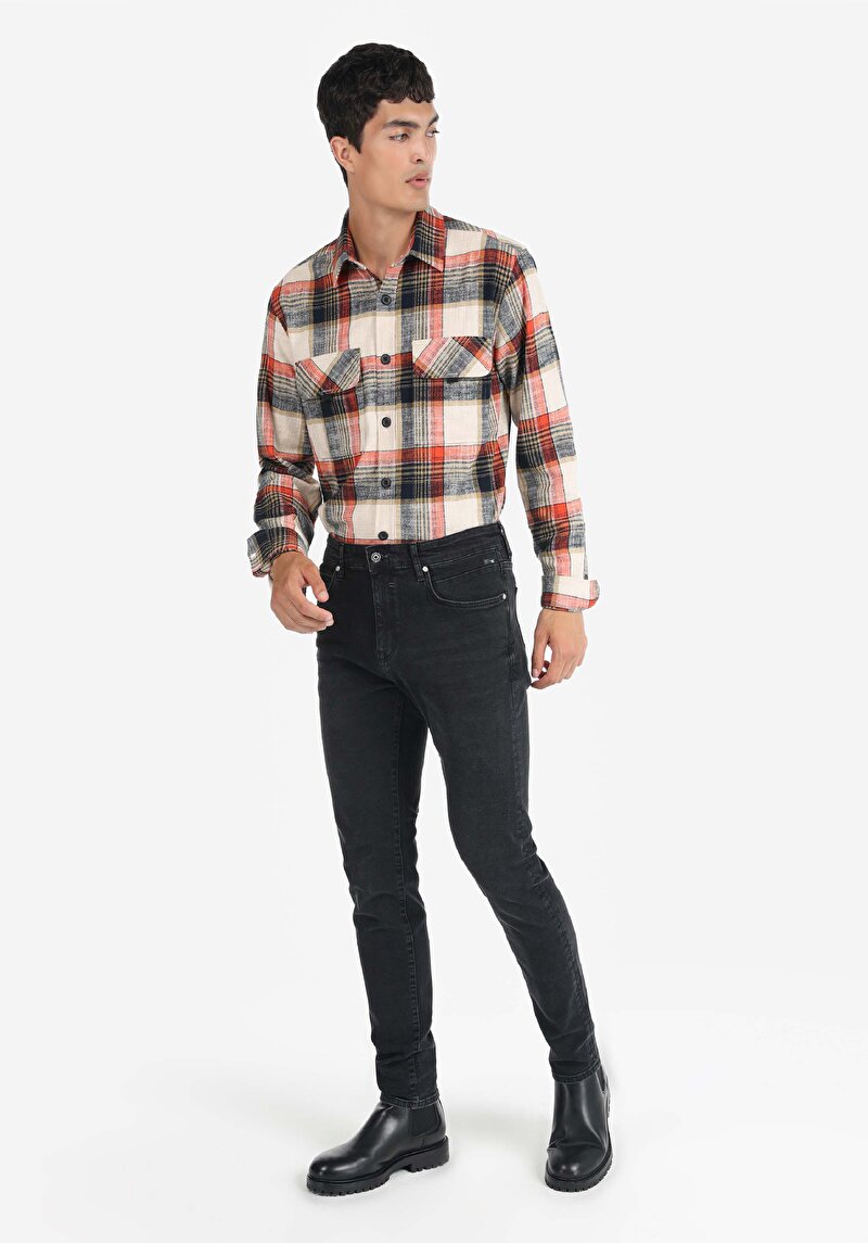 Slim Fit Düşük Bel Dar Paça Erkek Siyah Jean Pantolon