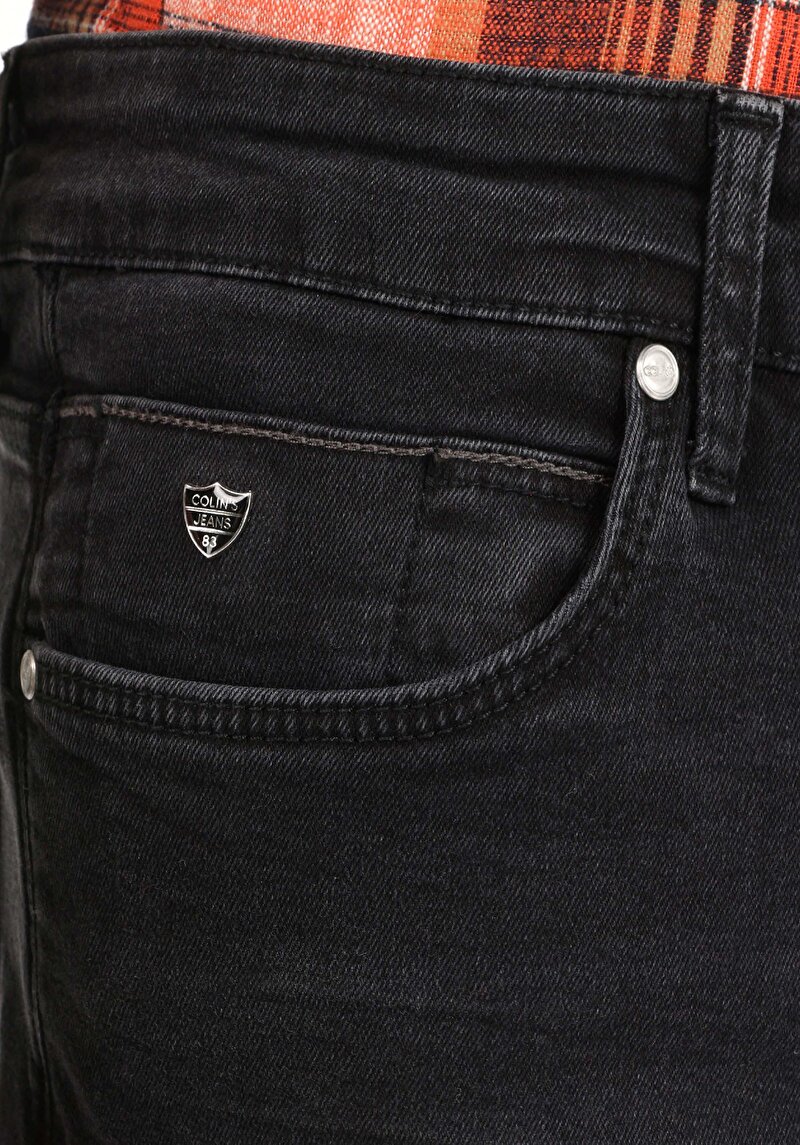 Slim Fit Düşük Bel Dar Paça Erkek Siyah Jean Pantolon