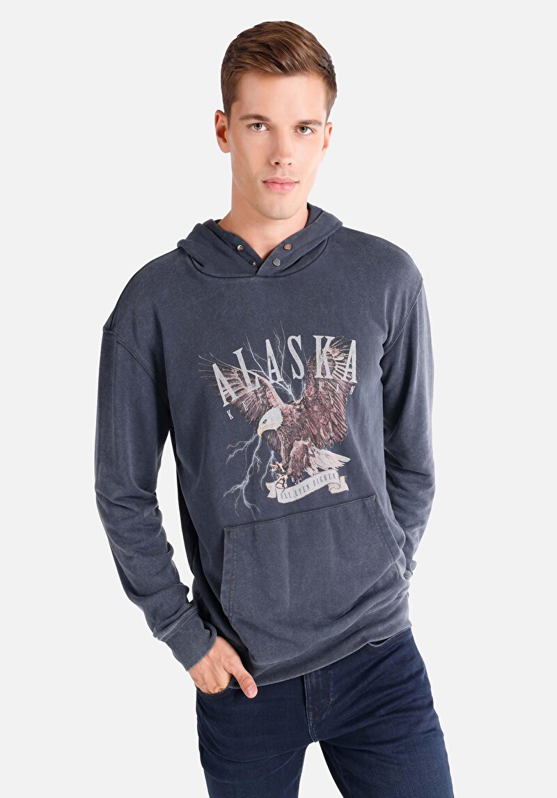 Comfort Fit Erkek Antrasit Sweatshirt