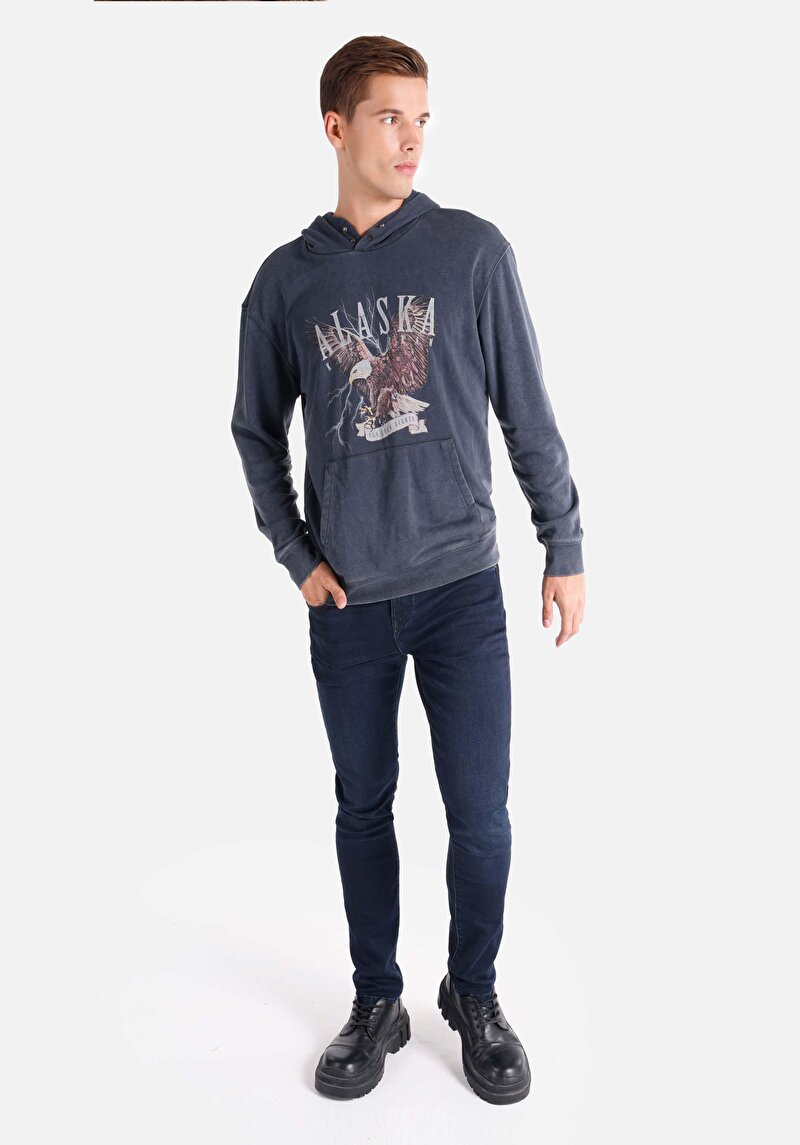 Comfort Fit Erkek Antrasit Sweatshirt