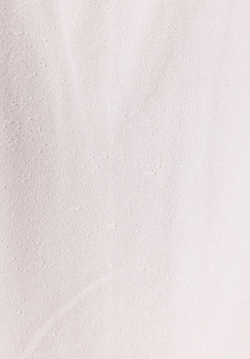 Boxy Fit Shirt Neck Düz Erkek Beyaz Uzun Kol Gömlek