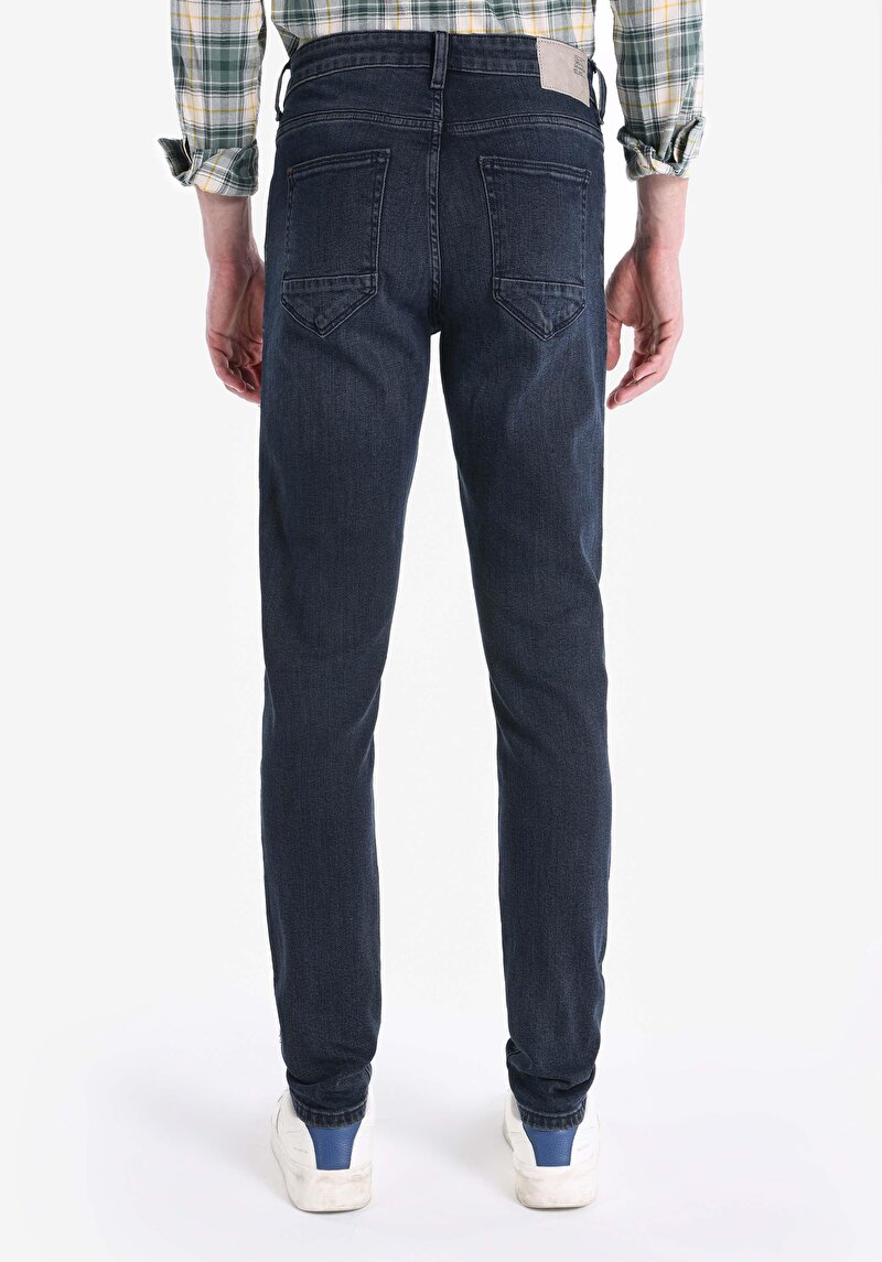 Slim Fit Düşük Bel Dar Paça Erkek Siyah Jean Pantolon