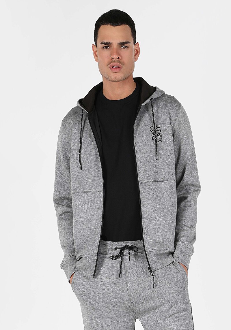 Slim Fit Örme Erkek Gri Ceket