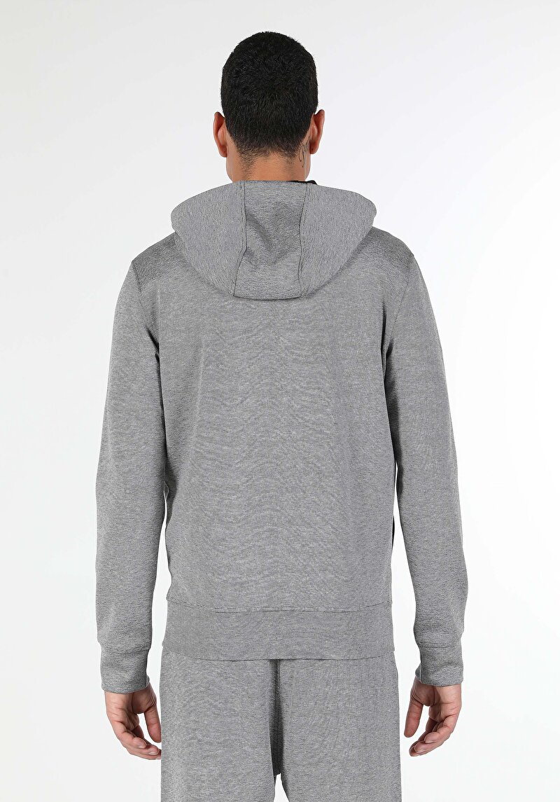 Slim Fit Örme Erkek Gri Ceket