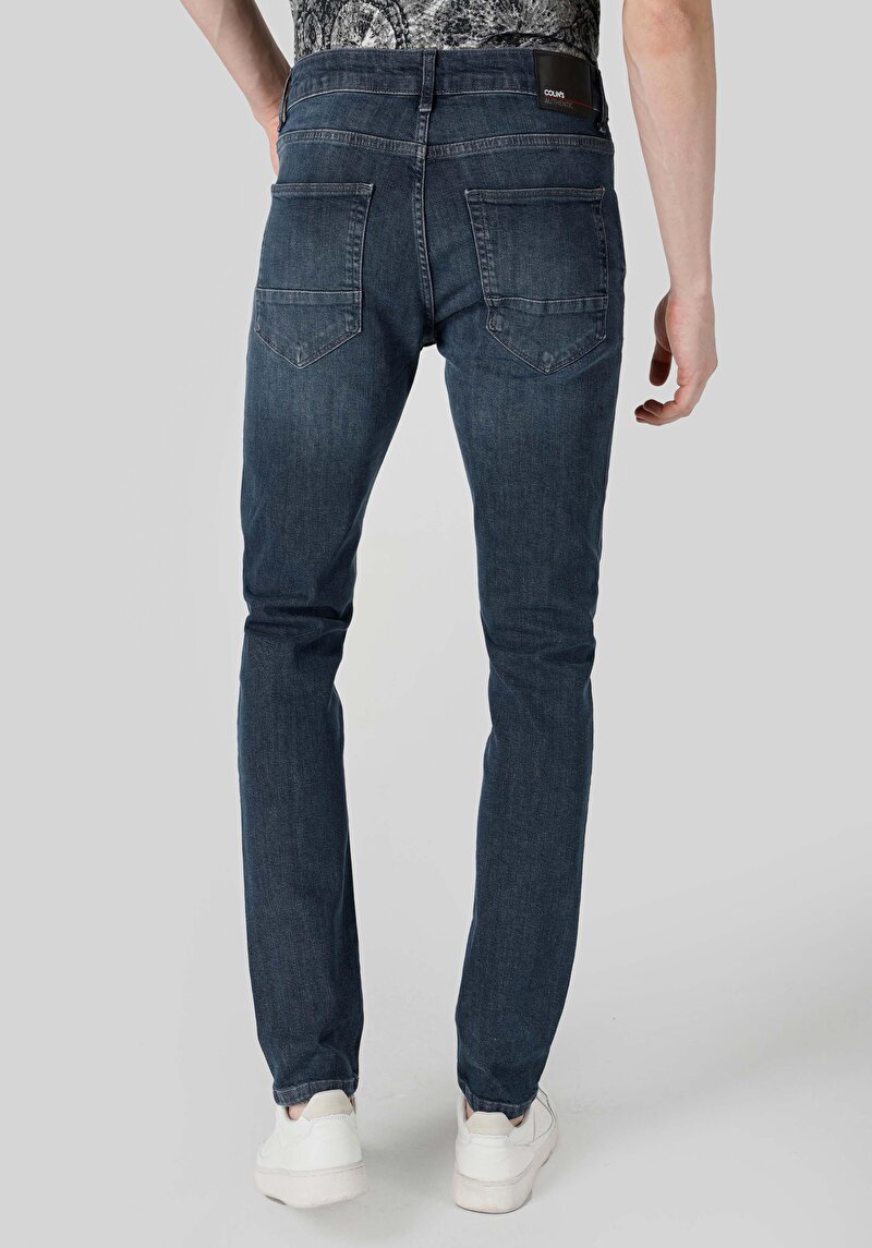 Straight Fit Erkek Koyu İndigo Jean Pantolon