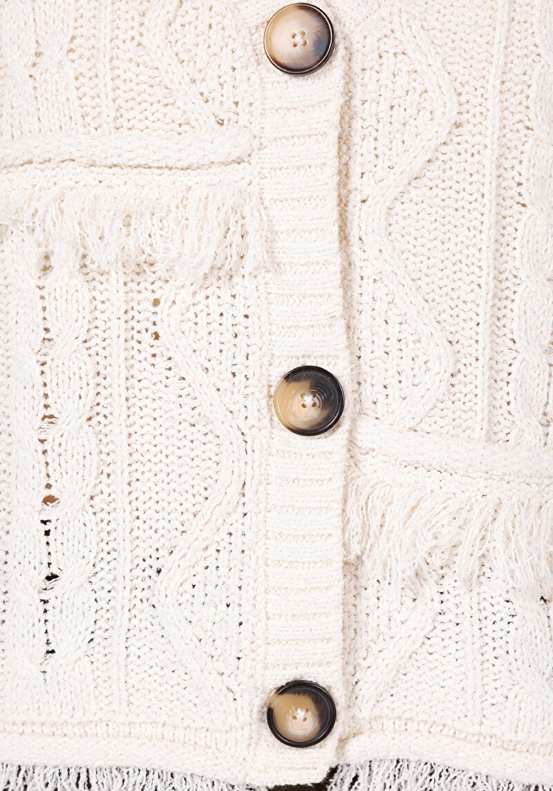 Regular Fit Kadın Ekru Hırka