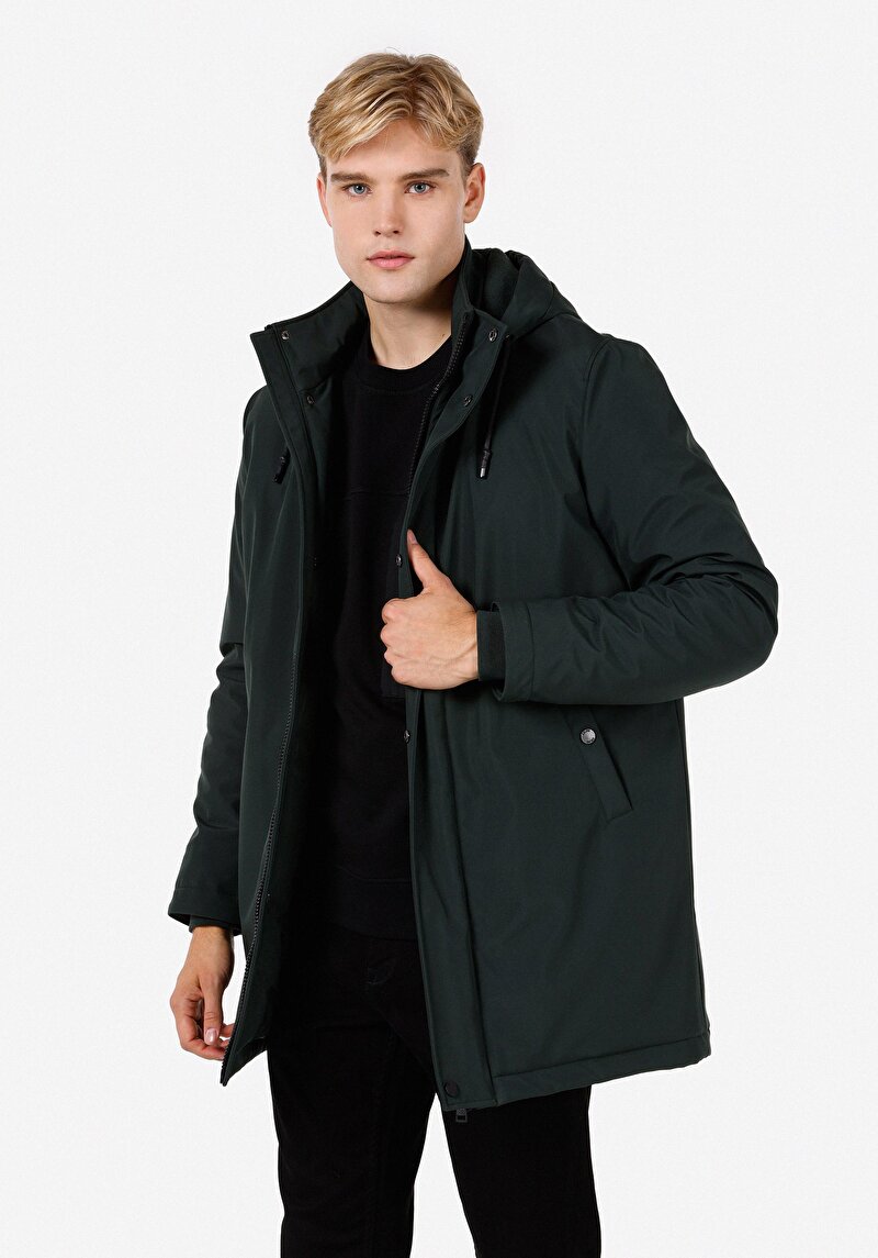 Regular Fit Erkek Yeşil Kaban