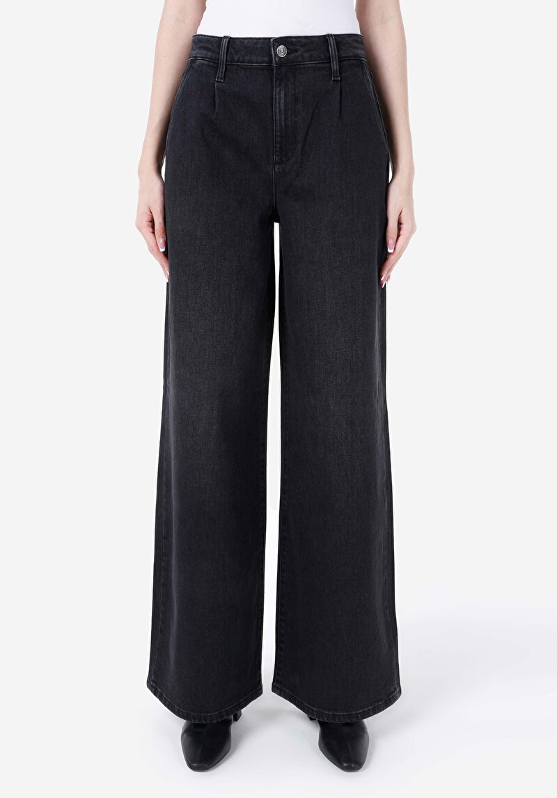 Regular Fit Kadın Siyah Denim Jean Pantolon