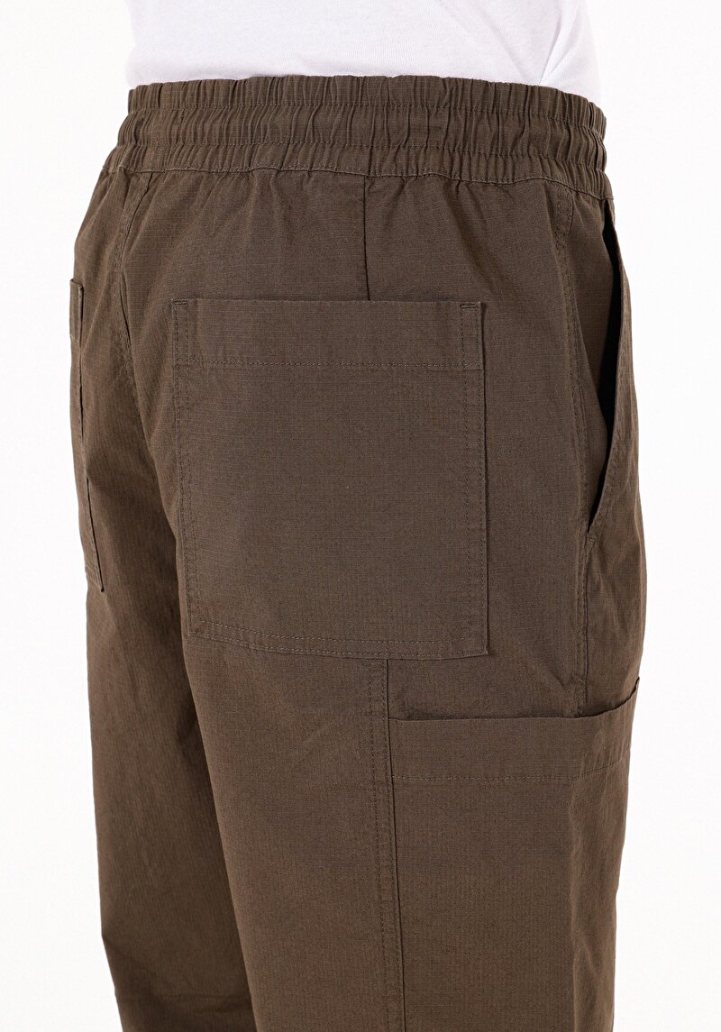 Relaxed Fit Orta Bel Geniş Paça Erkek Yeşil  Pantolon