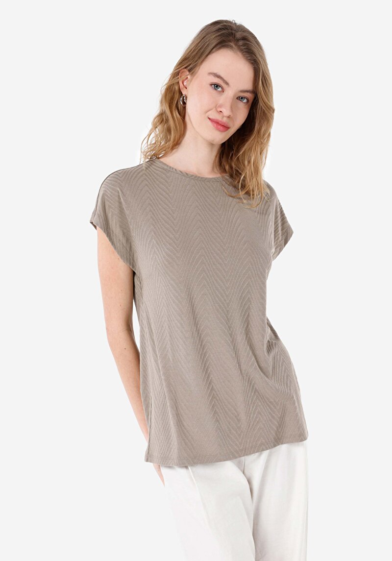 Regular Fit Yuvarlak Yaka Kadın Kısa Kol Tişört