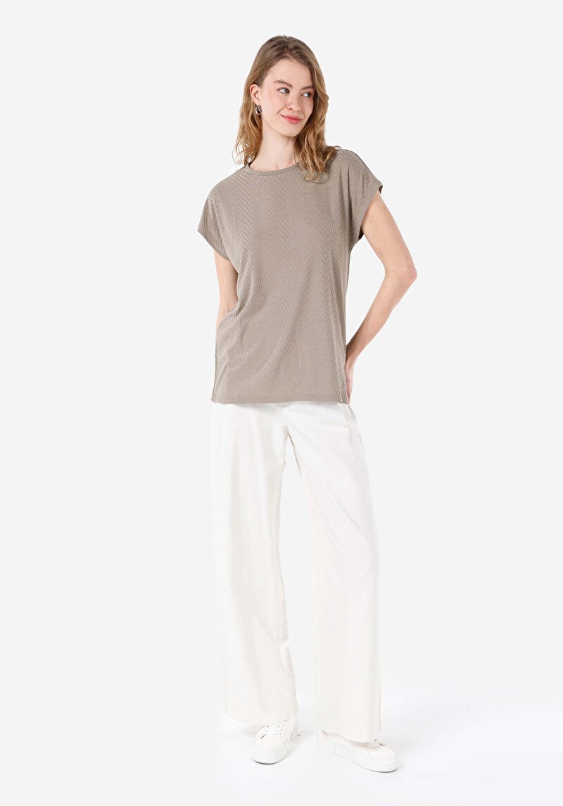 Regular Fit Yuvarlak Yaka Kadın Kısa Kol Tişört