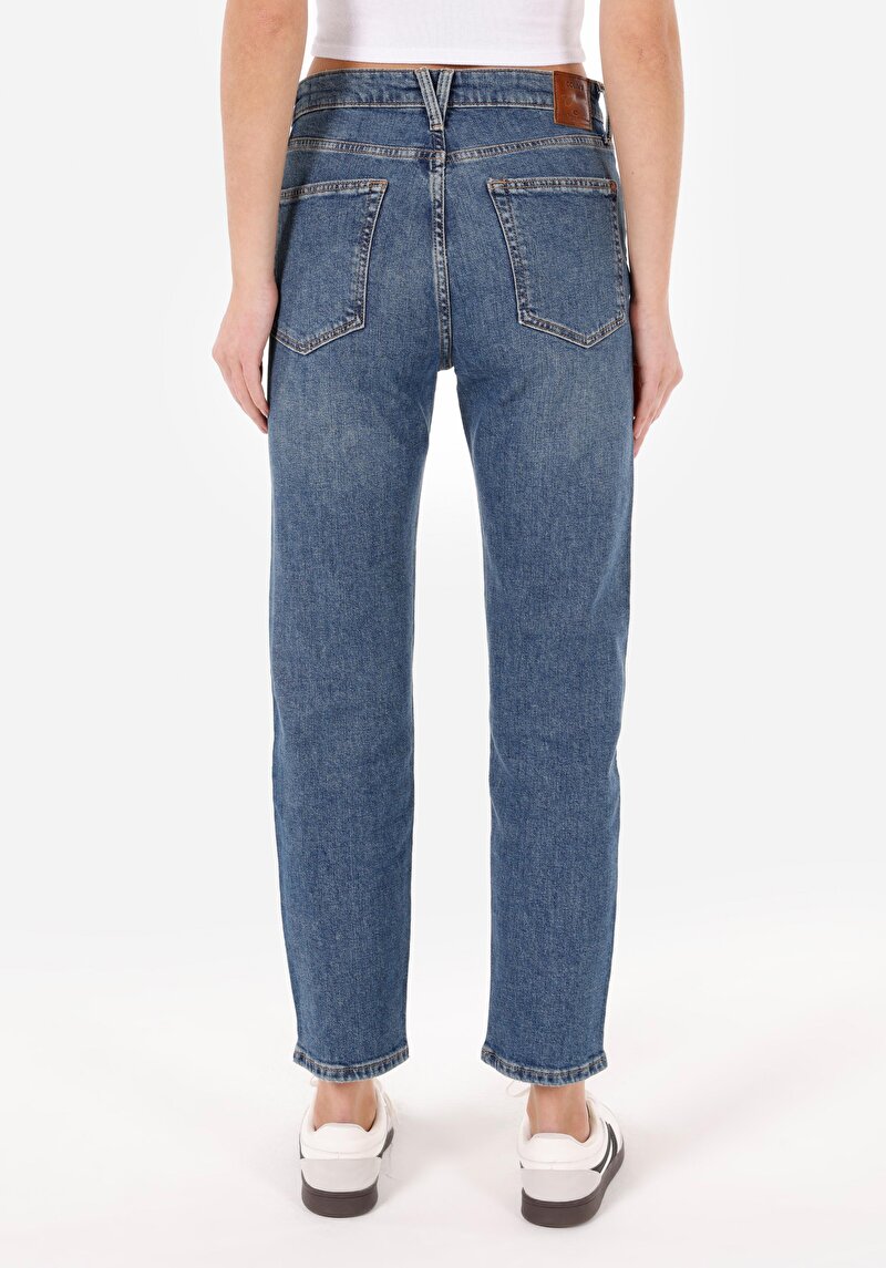 Slim Fit Kadın İndigo Jean Pantolon