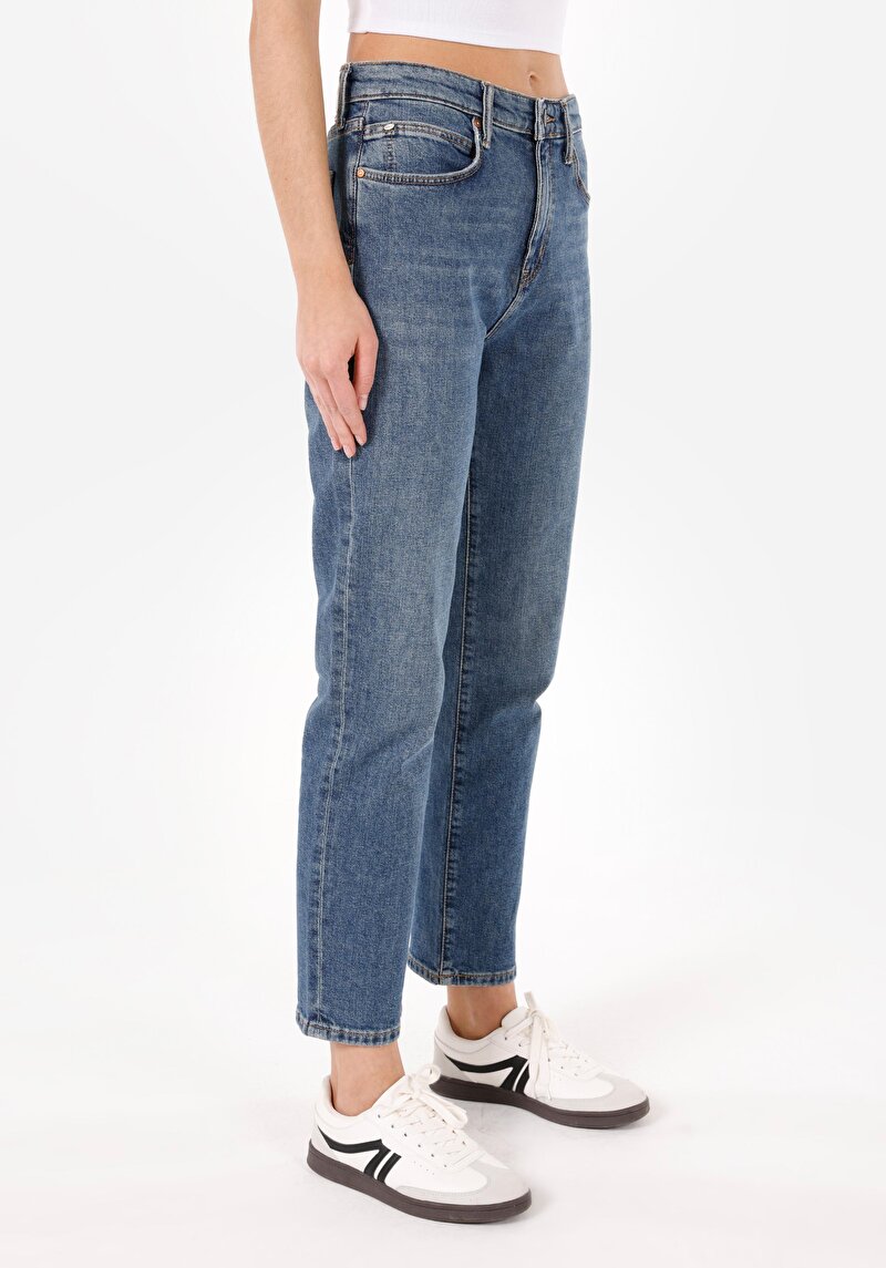 Slim Fit   Kadın İndigo Jean Pantolon