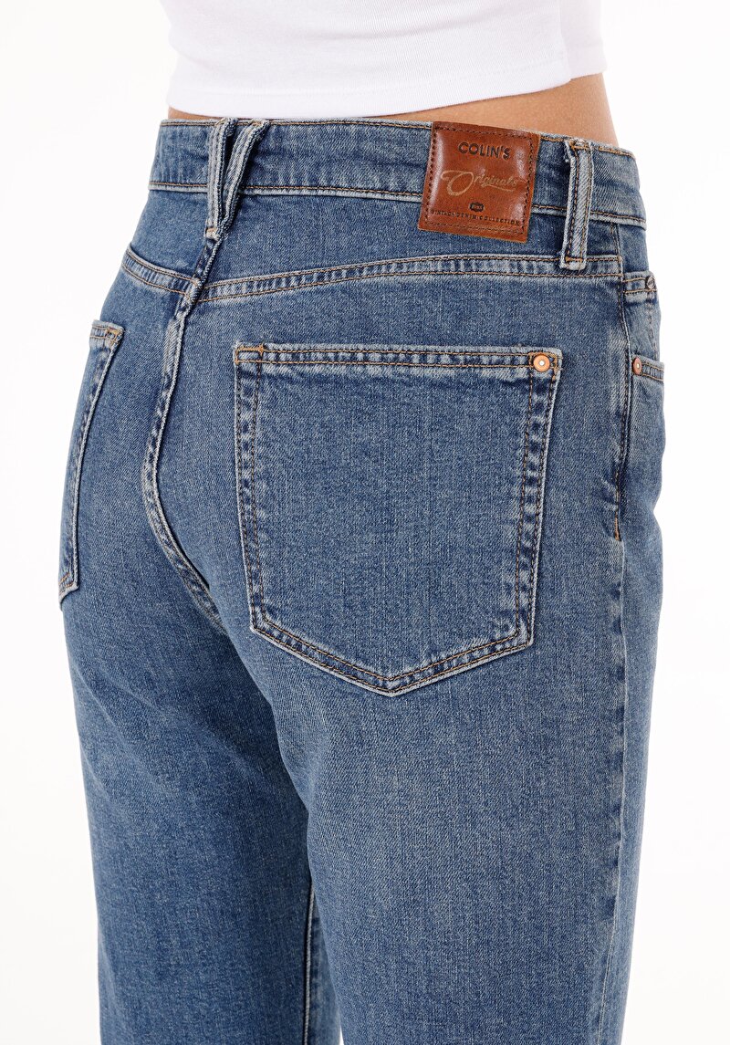 Slim Fit   Kadın İndigo Jean Pantolon