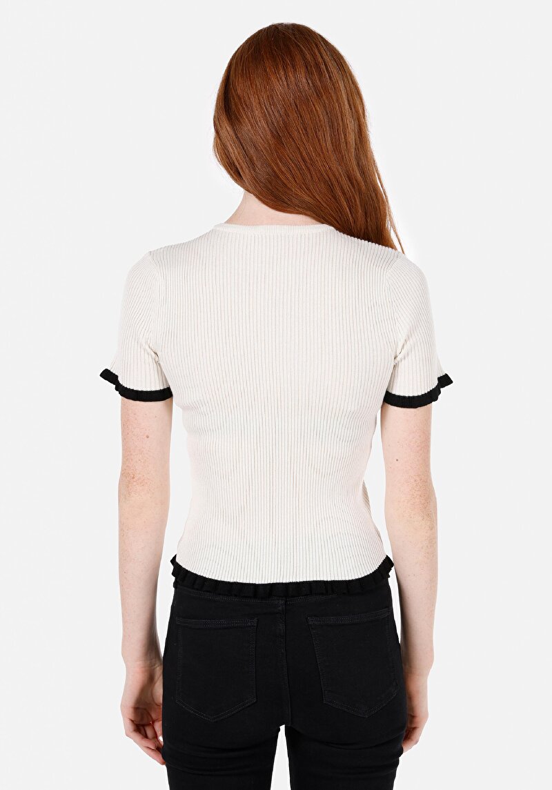 Slim Fit   Kadın Ekru  Kazak