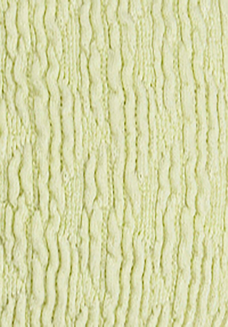 Slim Fit V Yaka Jakarlı Kadın Yeşil Kısa Kol Tişört