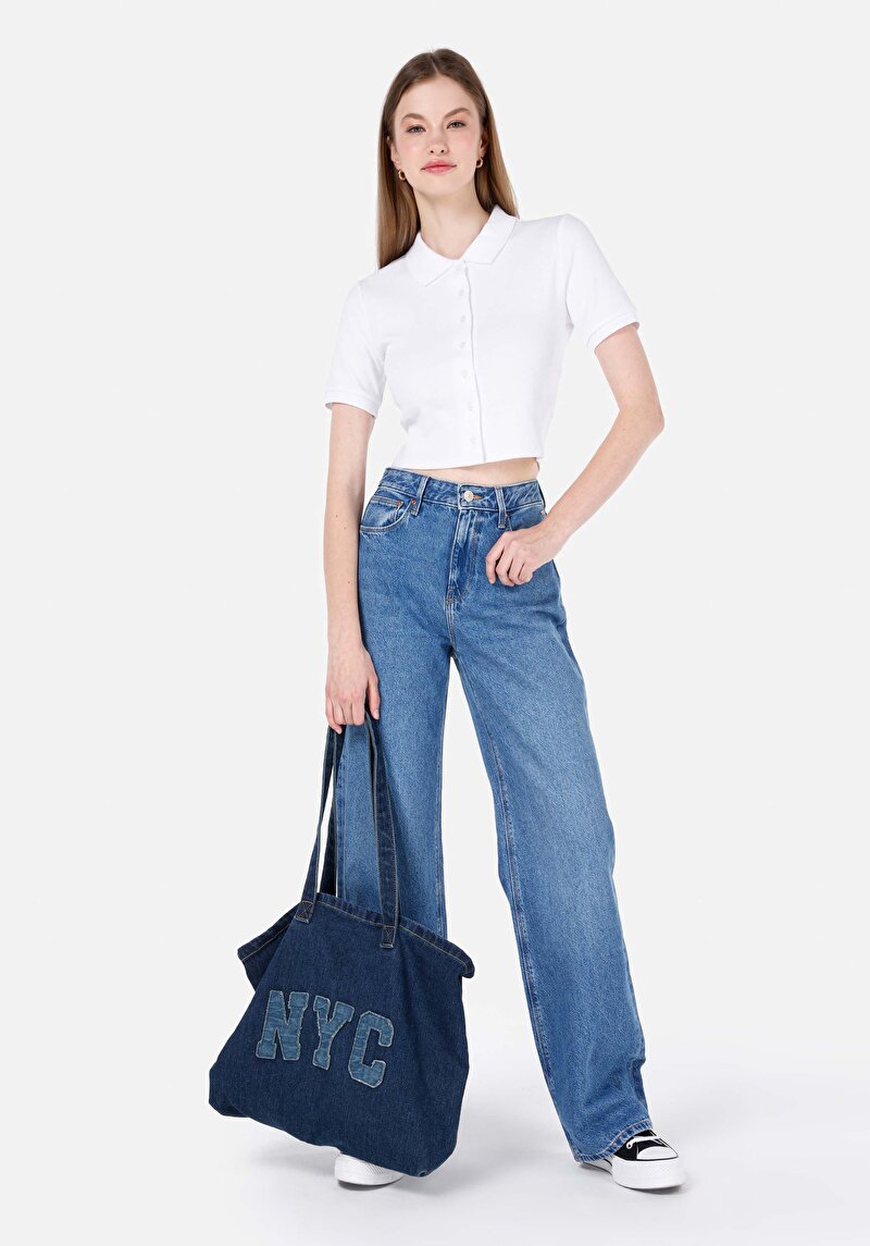 Regular Fit Kadın Lacivert Jean Pantolon