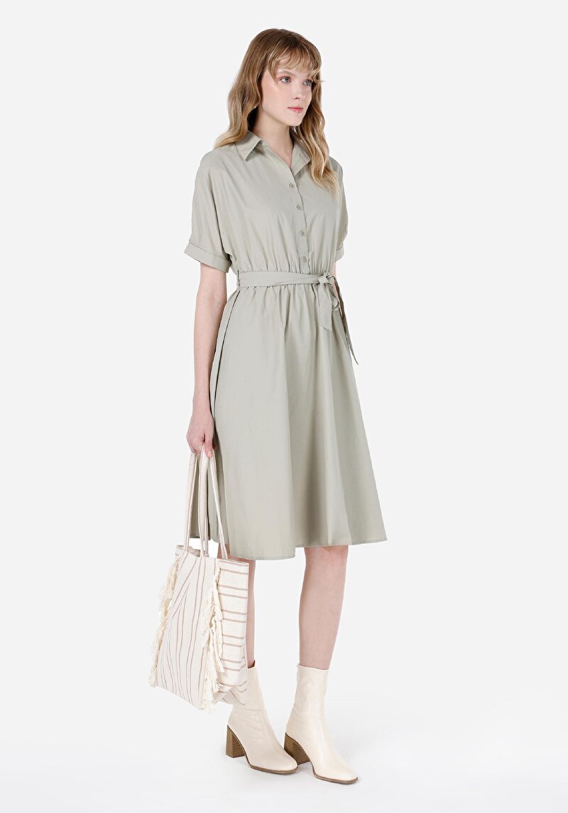 Regular Fit Kadın Yeşil Elbise