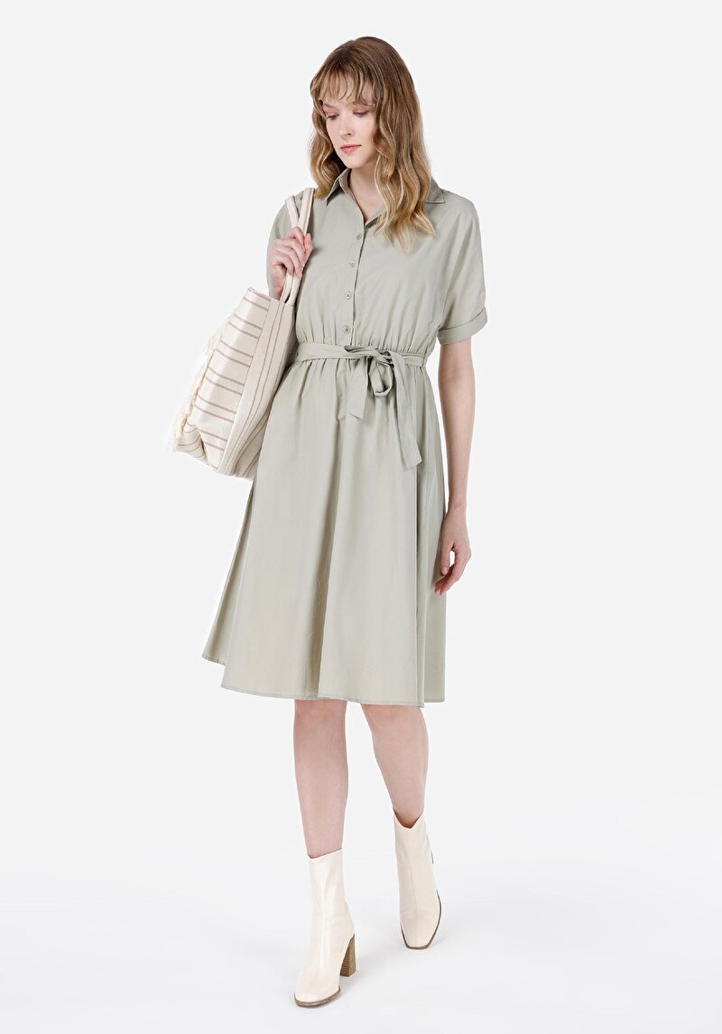 Regular Fit Kadın Yeşil Elbise