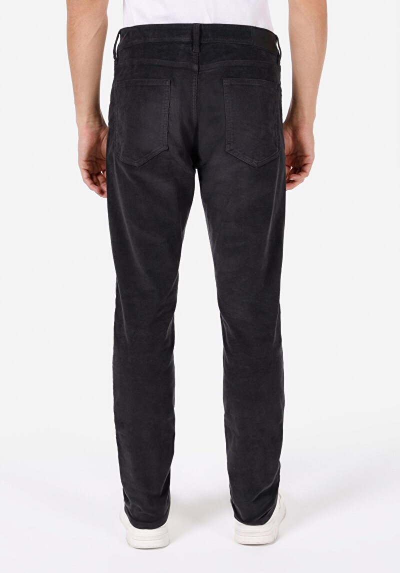 Regular Fit Orta Bel Düz Paça Erkek Gri Pantolon
