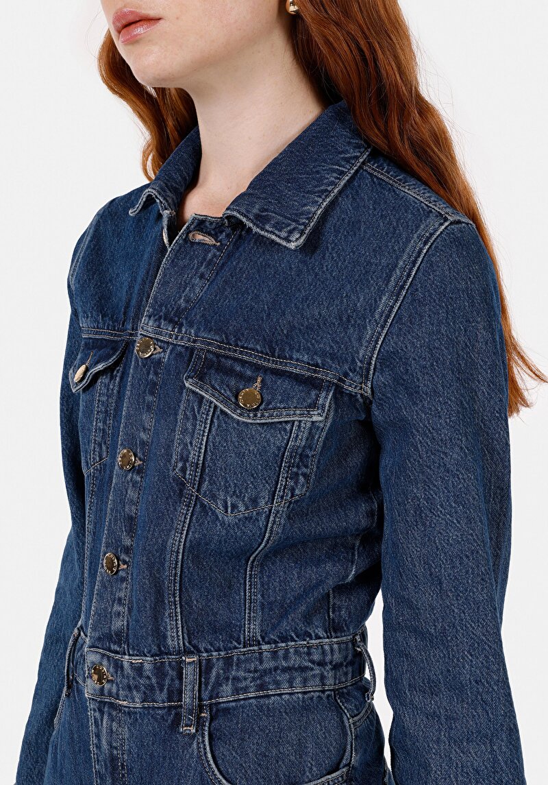 Slim Fit Kadın Pamuklu İndigo Jean Pantolon