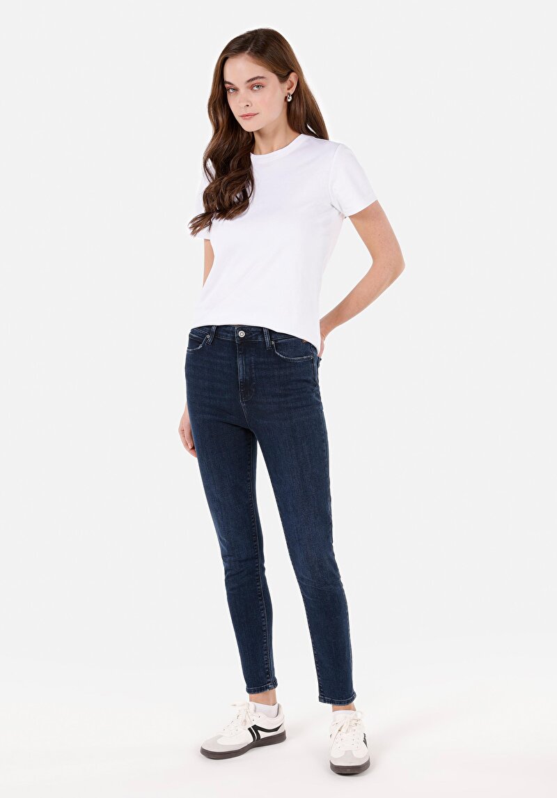 Skinny Fit   Kadın İndigo Jean Pantolon