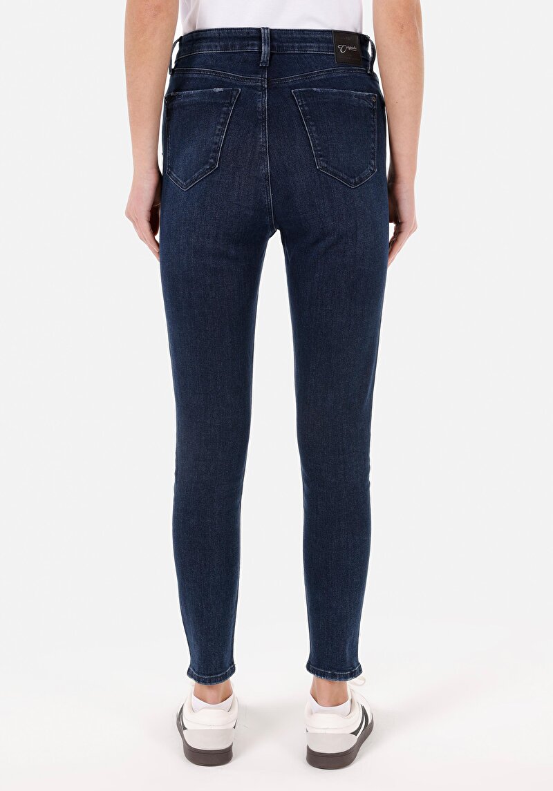 Skinny Fit Kadın Pamuk İndigo Jean Pantolon