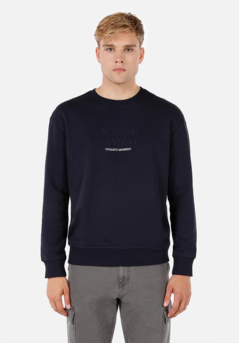 Comfort Fit Erkek Lacivert Sweatshirt