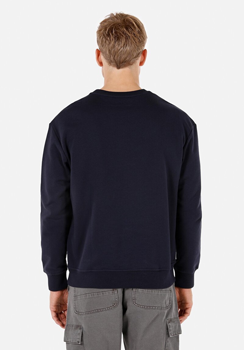 Comfort Fit Erkek Lacivert Sweatshirt