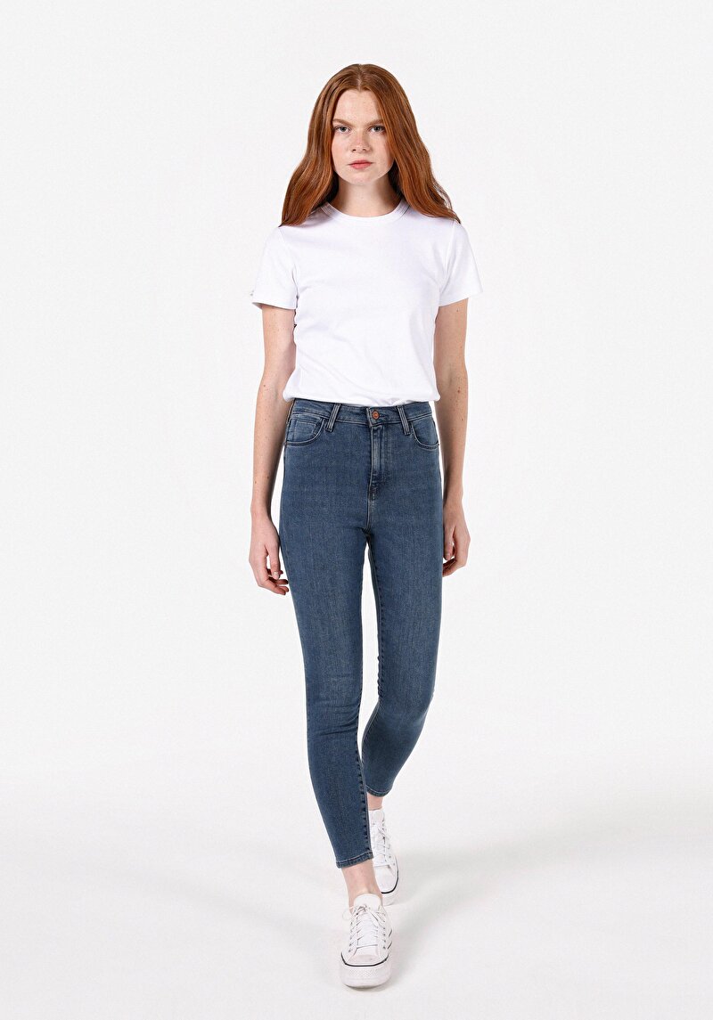 Skinny Fit Kadın Koyu İndigo Jean Pantolon