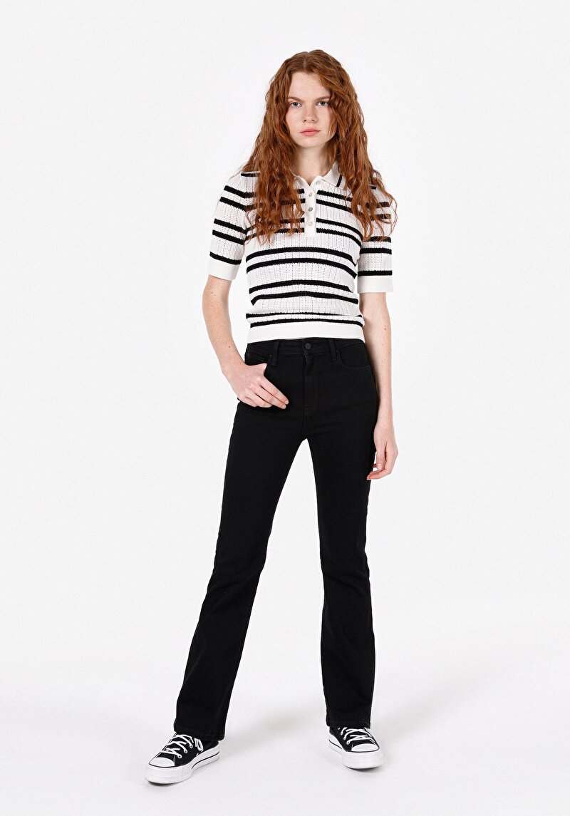 Slim Fit Kadın Beyaz Kazak