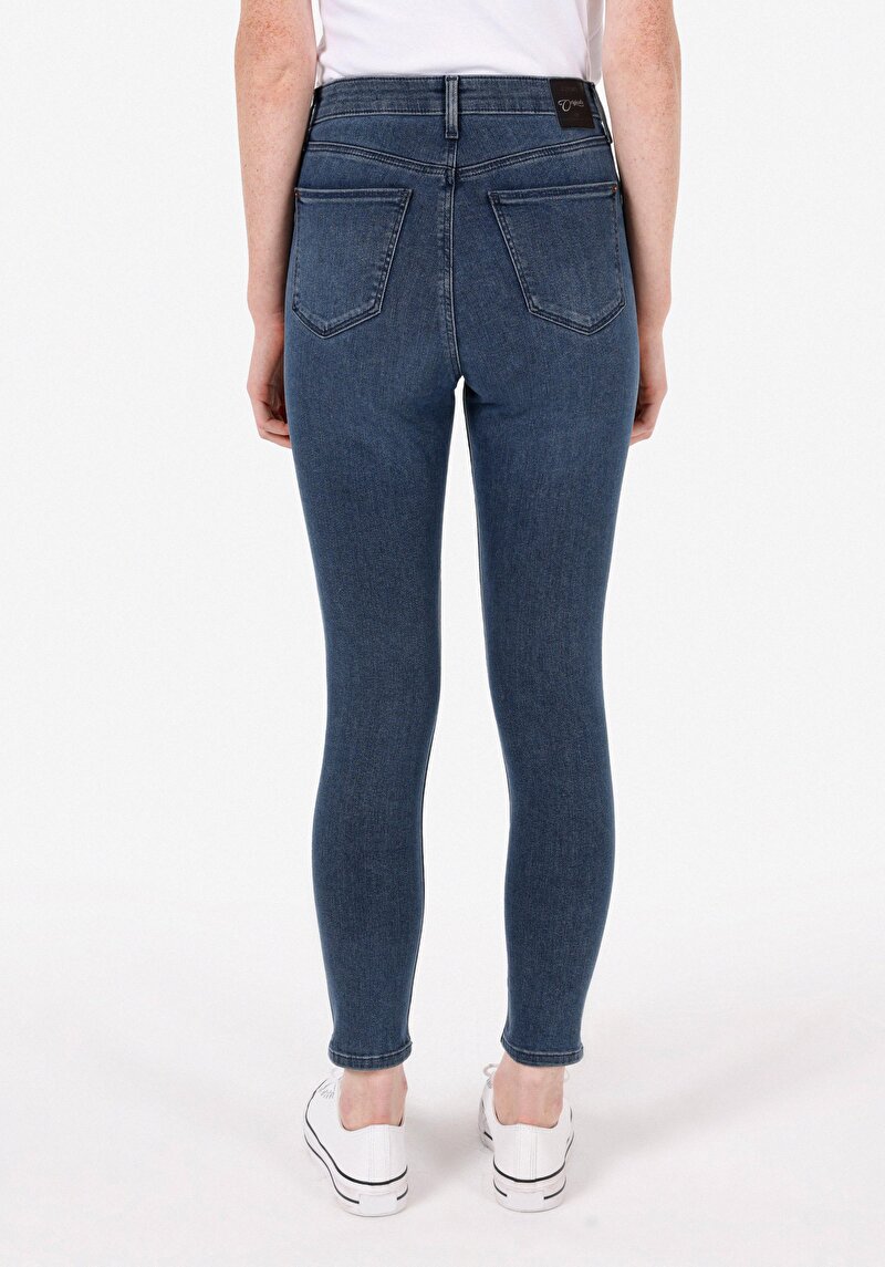 Skinny Fit   Kadın Koyu İndigo Jean Pantolon