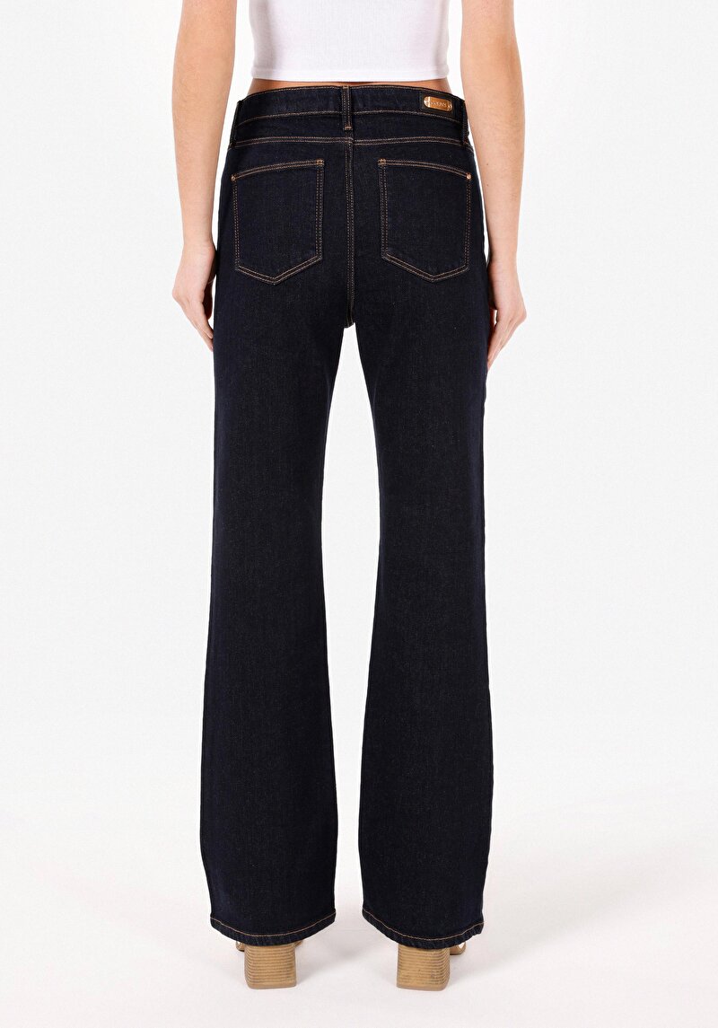 Regular Fit   Kadın İndigo Jean Pantolon