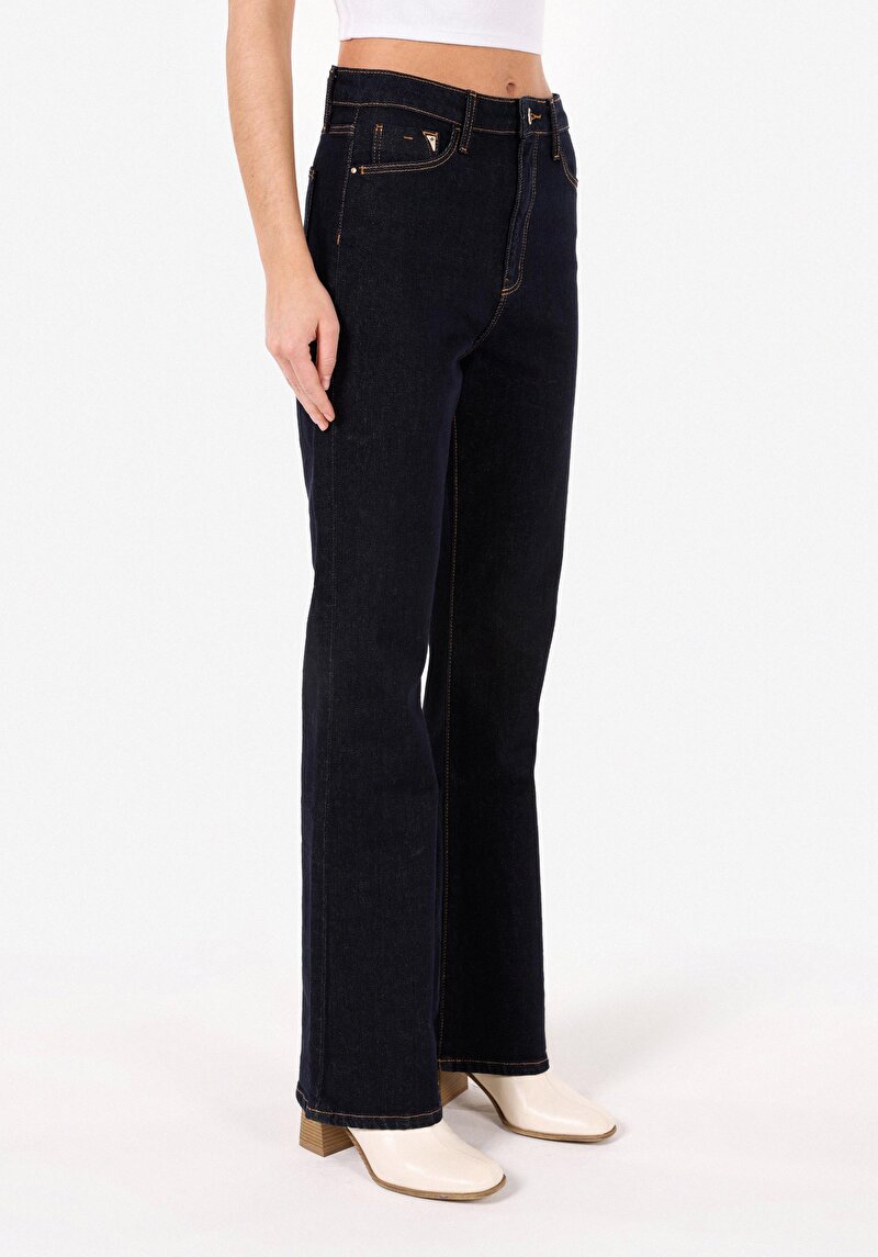 Regular Fit   Kadın İndigo Jean Pantolon