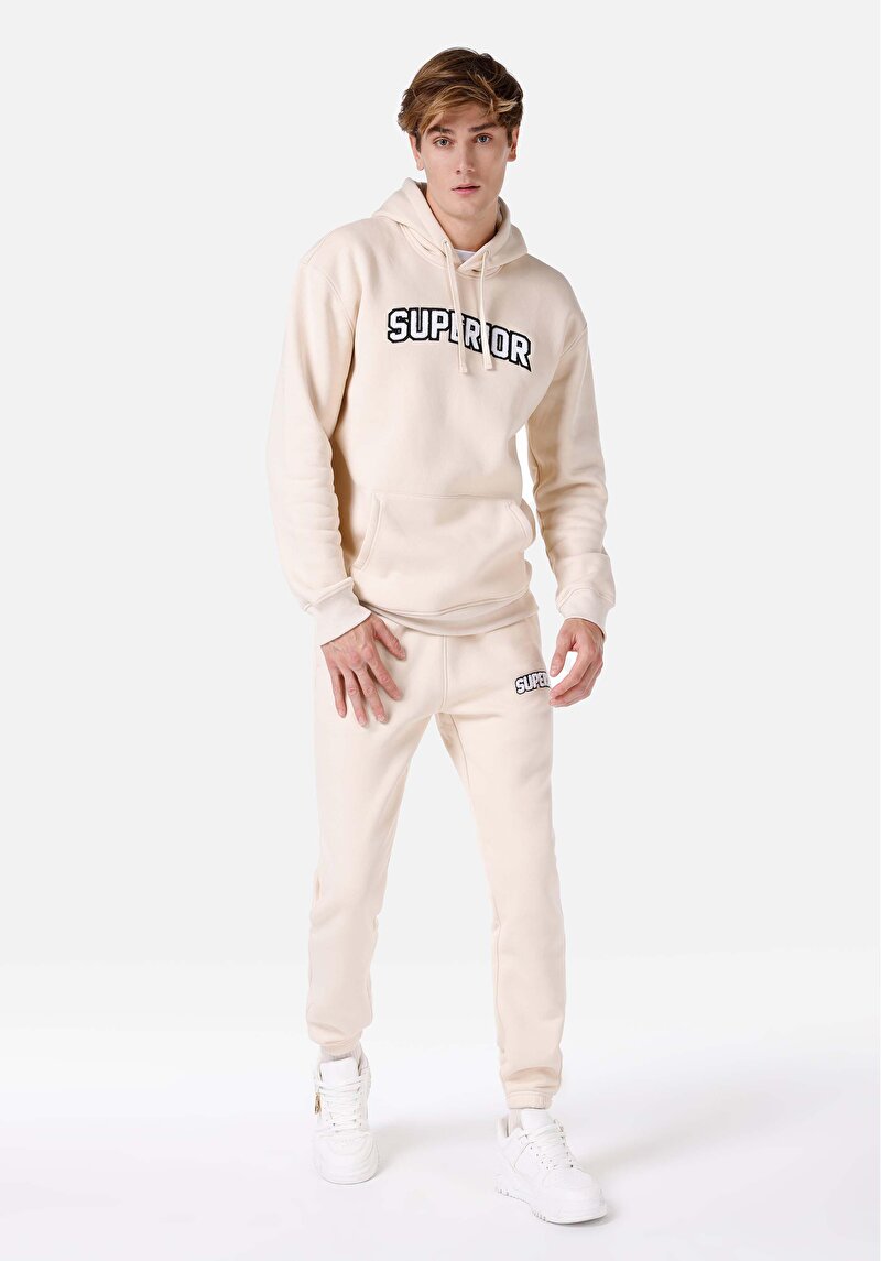 Regular Fit Orta Bel Erkek Bej Eşofman Altı