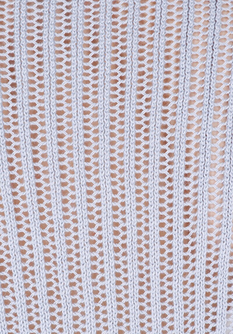 Regular Fit Yuvarlak Yaka Düz Kadın Mavi Kazak